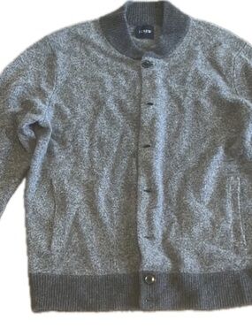Final week. J Crew Lambswool Bomber Cardigan Sweater Button Up Pockets Men's L